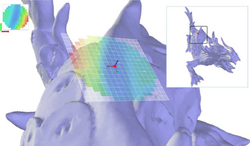 A Robust and Rotationally Invariant Local Surface Descriptor with Applications to Non-local Mesh Processing