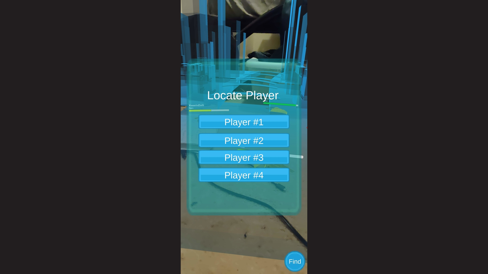 Locate player menu