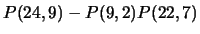 $P(24,9)-P(9,2)P(22,7)$