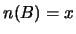 $n(B) = x$