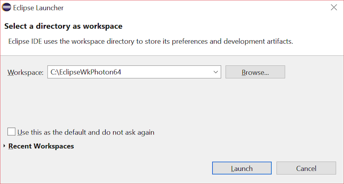 Select a directory as a workspace (window prompt)
