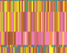 This visualization shows statistics about certain TED talks. The dataset was compiled by Sebastian Wernicke for his TED talk on Lies, damned lies and statistics. Each of the boxes represents the engagement score for a certain TED talk. The colors depend on the total number of del.icio.us bookmarks for that certain TED talk. The coloring was done in 8 equally dense bins with pink being highest and red being lowest. The colors here try to capture the variety and charismatic excellence of the TED talks. This visualization shows statistics about certain TED talks. The dataset was compiled by Sebastian Wernicke for his TED talk on Lies, damned lies and statistics. Each of the boxes represents the engagement score for a certain TED talk. The colors depend on the total number of del.icio.us bookmarks for that certain TED talk. The coloring was done in 8 equally dense bins with pink being highest and red being lowest. The colors here try to capture the variety and charismatic excellence of the TED talks.
