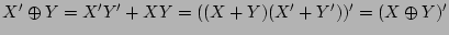 $X' \oplus Y = X'Y' + XY = ((X+Y)(X'+Y'))' = (X \oplus Y)'$