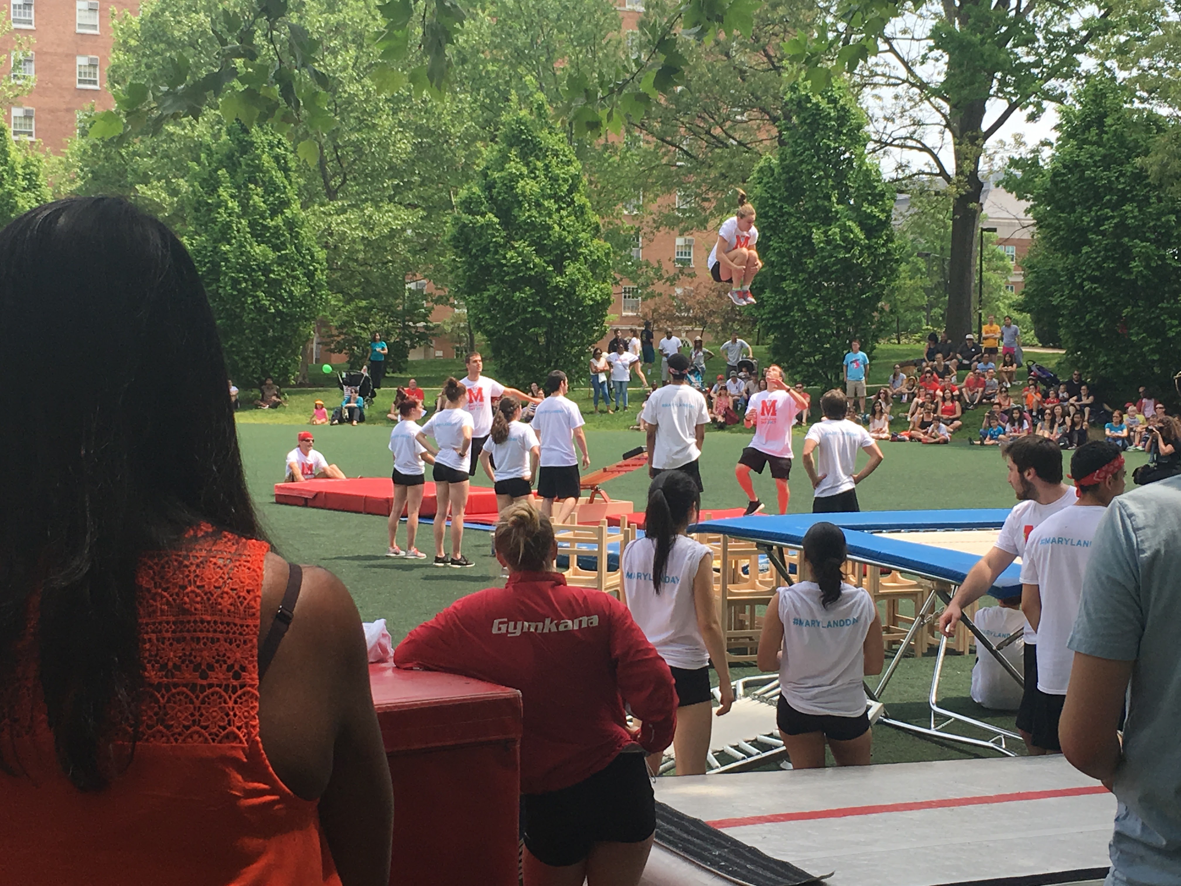 College Park community members and University of Maryland students came out to watch the Gymkana performance at Maryland Day on Saturday, April 29, 2017 in College Park. (Abby Mergenmeier)