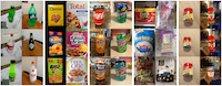 multiple photos of objects, such as soda bottles, cereal boxes, and soda cans, from crowdworkers