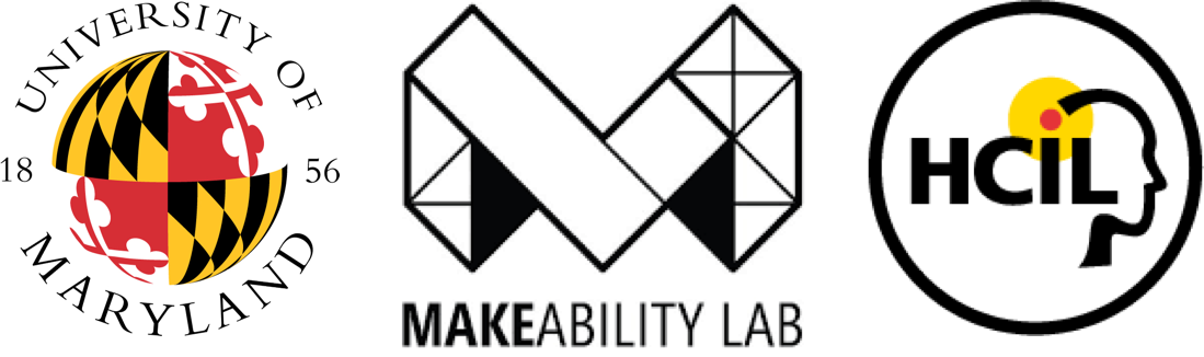 University of Maryland, Makeablity Lab, and Human-Computer Interaction Lab Logos