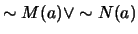 $\sim M(a) \vee \sim N(a)$