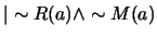 $\vert\sim R(a) \wedge \sim M(a)$