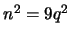 $n^2 = 9q^2$