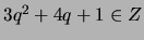 $3q^2+4q+1 \in Z$