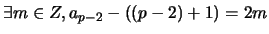 $\exists m \in Z, a_{p-2} - ((p-2)+1) = 2m$