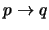 $p \rightarrow q$