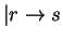 $\vert r \rightarrow s$