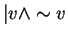 $\vert v \wedge \sim v$