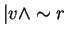 $\vert v \wedge \sim r$