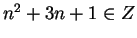 $n^2+3n+1 \in Z$