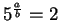 $ 5^\frac{a}{b}=2$