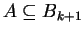 $ A\subseteq B_{k+1}$