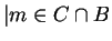 $ \vert m \in C \cap B$