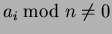 $ a_i \bmod n \neq 0$