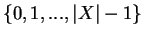 $\{0,1,...,\vert X\vert-1\}$