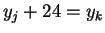 $y_j +24 = y_k$