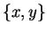 $\{x,y\}$
