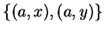 $\{(a,x),(a,y)\}$