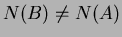 $N(B)\neq N(A)$