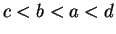 $c<b<a<d$