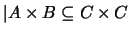 $\vert A \times B \subseteq C \times C$