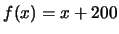 $f(x)= x+200$