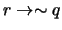 $r \rightarrow \sim q$