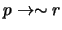 $p \rightarrow \sim r$