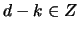 $d-k \in Z$