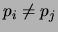 $p_i \neq p_j$