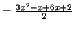 $= \frac{3x^2-x+6x+2}{2}$