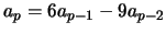 $a_p = 6a_{p-1} - 9a_{p-2}$
