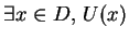 $\exists x\in D,\, U(x)$