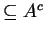 $ \subseteq A^c$