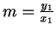$m = \frac{y_1}{x_1}$