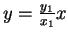 $y = \frac{y_1}{x_1}x$
