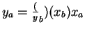 $y_a = \frac(y_b)(x_b)x_a$