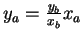 $y_a = \frac{y_b}{x_b}x_a$