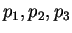 $p_1,p_2, p_3$