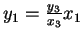 $y_1 = \frac{y_3}{x_3}x_1$