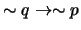 $\sim q \rightarrow \sim p$