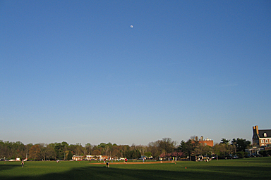 a moonrise over the engineering fields