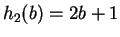 $ h_2(b) = 2b+1$