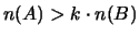 $ n(A) > k \cdot n(B)$